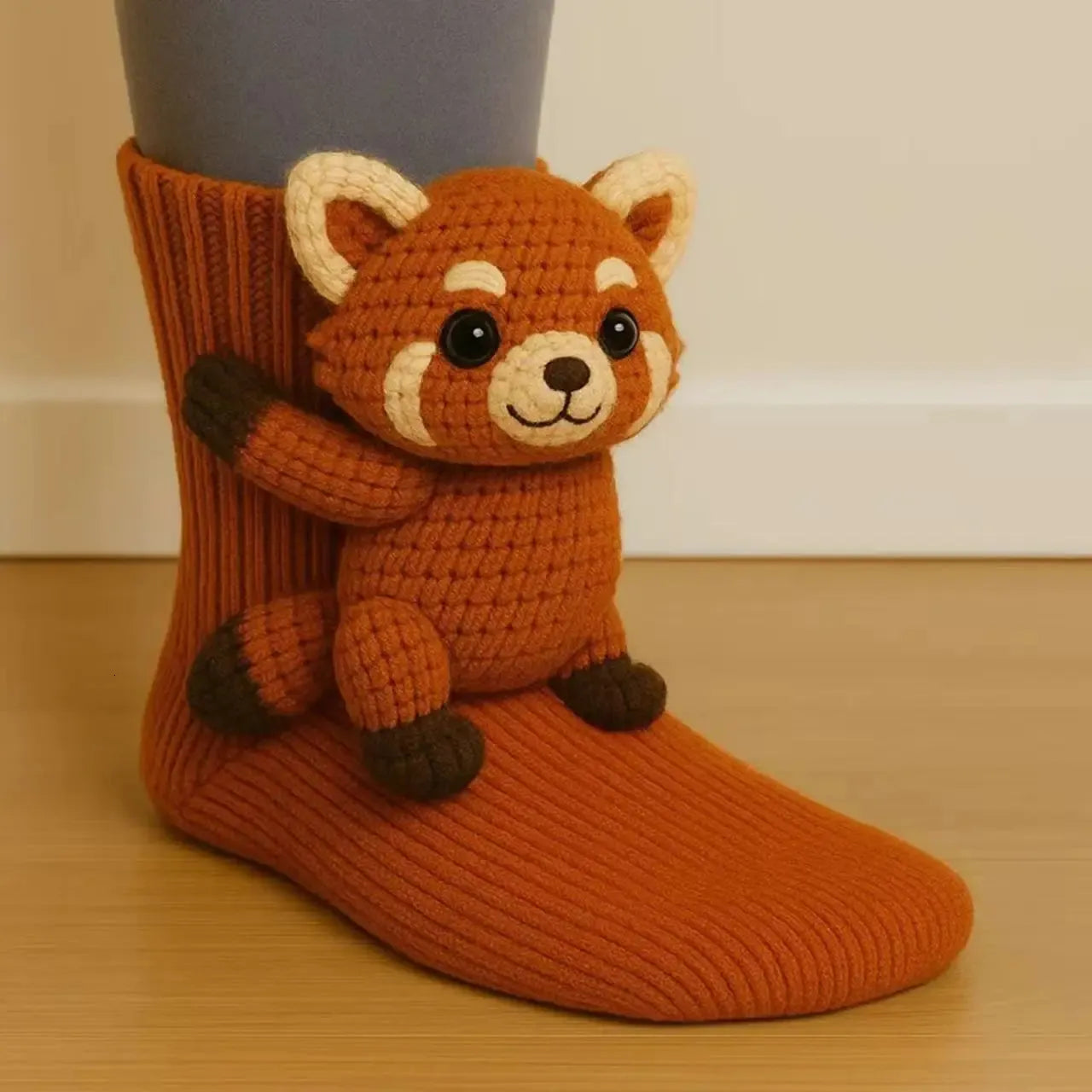 3D Animal Knit Socks Warm, Breathable Winter Floor Socks for Adults