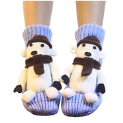 3D Knit Animal Slipper Socks – Cozy Non-Slip Fuzzy Floor Socks, Cute Handmade Winter Gift