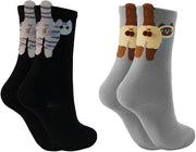 Cute Cat Pom Pom Socks – Women’s 3D Novelty Crew