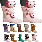 3D Animal Knit Socks Warm, Breathable Winter Floor Socks for Adults
