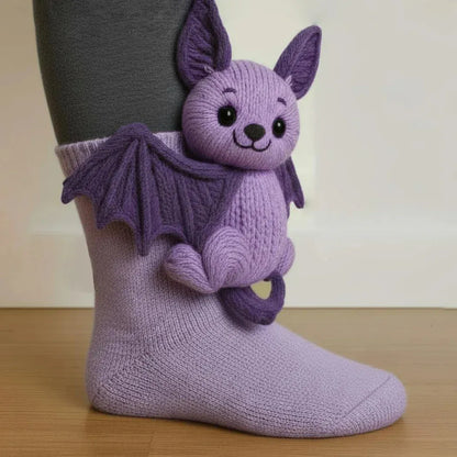 3D Animal Knit Socks Warm, Breathable Winter Floor Socks for Adults