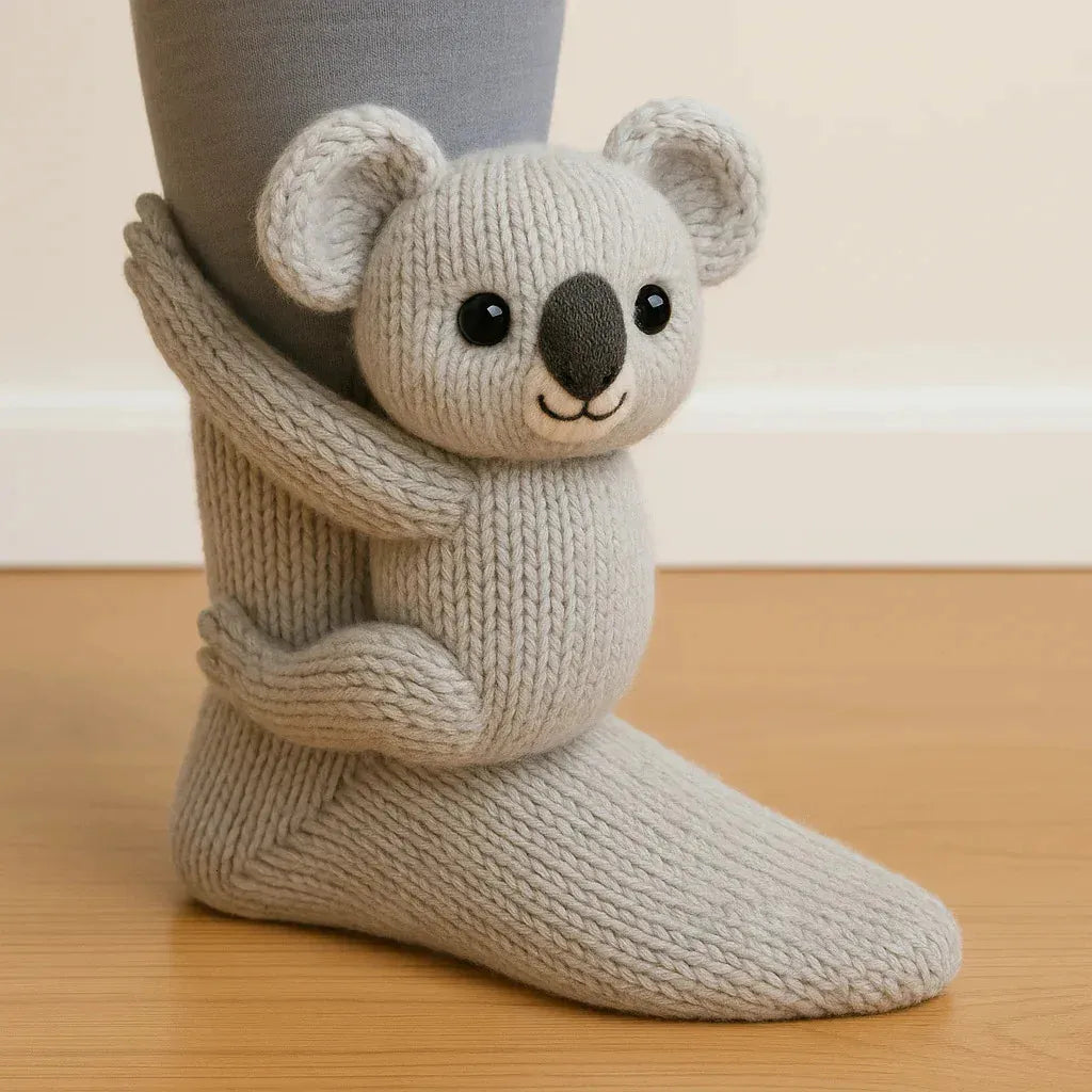 3D Animal Knit Socks Warm, Breathable Winter Floor Socks for Adults
