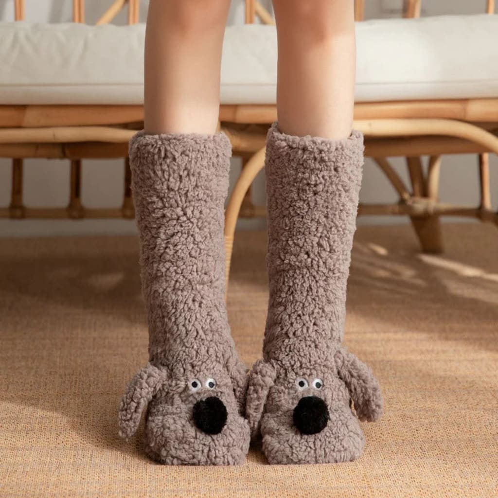 2026 New 3D Animal Plush Floor Socks