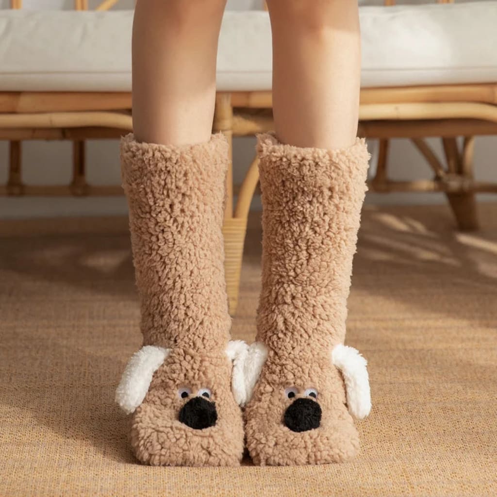 2026 New 3D Animal Plush Floor Socks