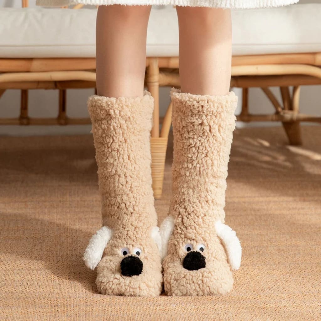 2026 New 3D Animal Plush Floor Socks